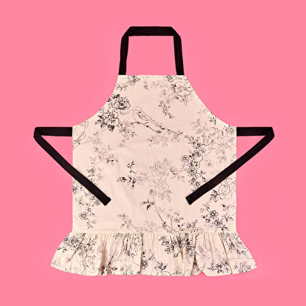 Evora Mutfak Önlüğü - Ekru / Siyah - 65x80 cm