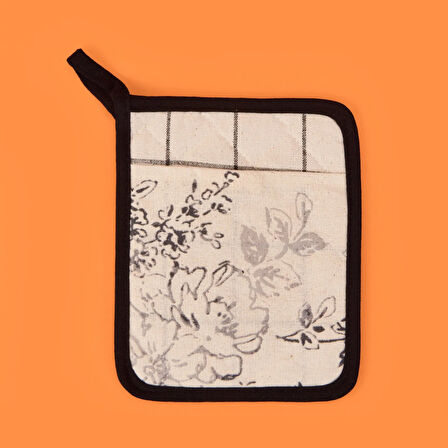 Evora Tutaç - Ekru / Siyah - 15x20 cm