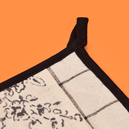 Evora Tutaç - Ekru / Siyah - 15x20 cm