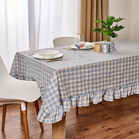 Caddy Masa Örtüsü - Ekru / Mavi - 150x200 cm