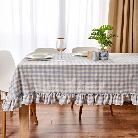 Caddy Masa Örtüsü - Ekru / Mavi - 150x200 cm