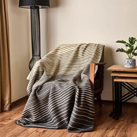 Soft Victor Pamuklu Tv Battaniyesi - Antrasit - 130x170 cm