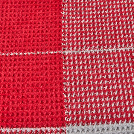 Soft Vintera Pamuklu Tek Kişilik Battaniye - Kırmızı / Lacivert - 150x200 cm