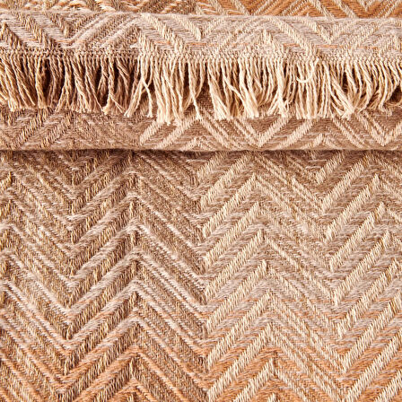 Soft Nevira Pamuklu Çift Kişilik Battaniye - Bej - 200x220 cm