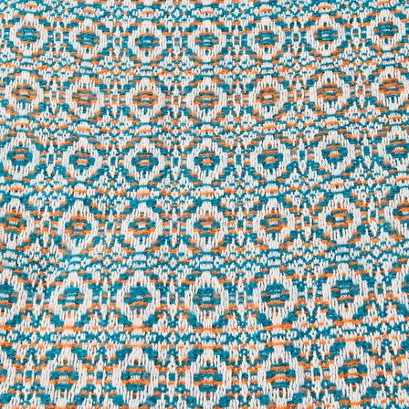 Soft Zemira Pamuklu Tek Kişilik Battaniye - Mavi / Turuncu - 150x200 cm