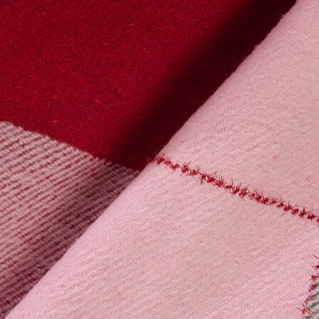 Soft Vintera Pamuklu Tv Battaniyesi - Kırmızı / Yeşil - 130x170 cm