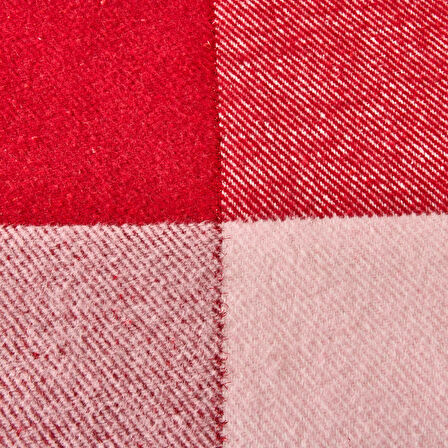 Soft Vintera Pamuklu Tek Kişilik Battaniye - Kırmızı / Yeşil - 150x200 cm