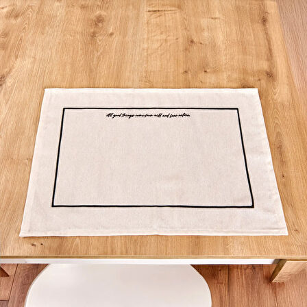 Soft Ruvo 2'li Amerikan Servis - Ekru - 35x50 cm