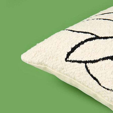 Soft List Kırlent - Ekru - 35x55 cm