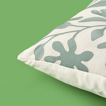 Soft Nora Kırlent - Yeşil / Ekru - 45x45 cm