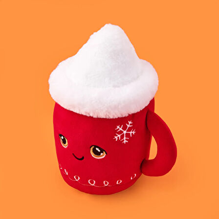 Soft Sevimli Kupa Figürlü Yastık - Kırmızı - 49x32 cm