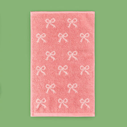 Soft Ribbon El Havlusu - Ekru / Pembe - 30x50 cm
