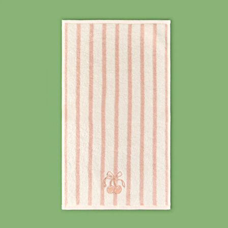 Soft Bemba El Havlusu - Ekru / Pembe - 30x50 cm