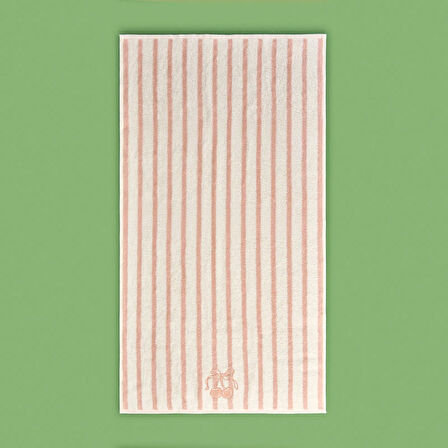 Soft Bemba Yüz Havlusu - Ekru / Pembe - 50x90 cm