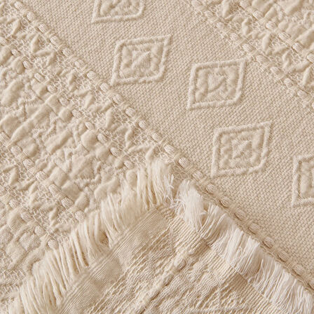 Soft Salhi Çift Kişilik Yatak Örtüsü Seti - Krem - 230x240 cm