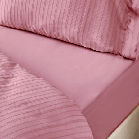 Soft Dobby Weave Çift Kişilik Nevresim Takımı - Gülkurusu