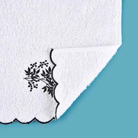 Soft French Cottage Onda El Havlusu - Ekru / Siyah - 30x50 cm