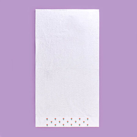 Soft Urban Delight Braga Yüz Havlusu - Ekru / Turuncu - 50x90 cm