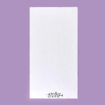 Soft French Cottage Nakışlı Yüz Havlusu - Ekru - 50x90 cm