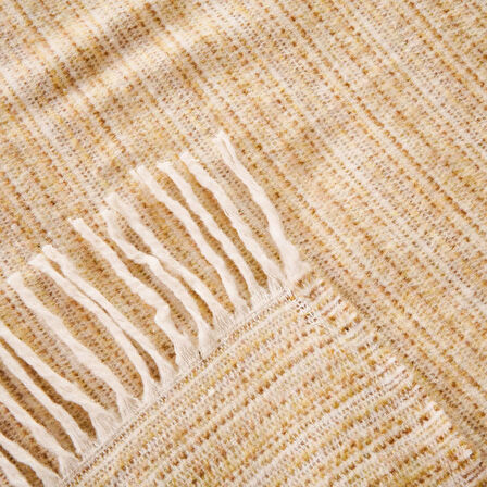 Soft Luma Pamuklu Tek Kişilik Battaniye - Bej / Krem - 150x200 cm