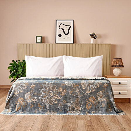 Soft Mavera Çift Kişilik Yatak Örtüsü - Mavi - 230x240 cm