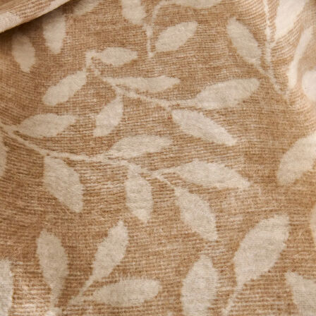 Soft Sprig Pamuklu Tv Battaniyesi - Bej - 130x170 cm