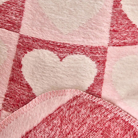 Soft Amour Pamuklu Tv Battaniyesi - Pembe / Kırmızı - 130x170 cm