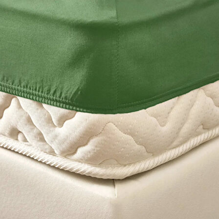 Soft Penye Çift Kişilik Lastikli Çarşaf - Yeşil - 160x200 cm