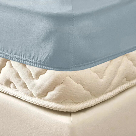 Soft Penye Çift Kişilik Lastikli Çarşaf - Mavi - 160x200 cm