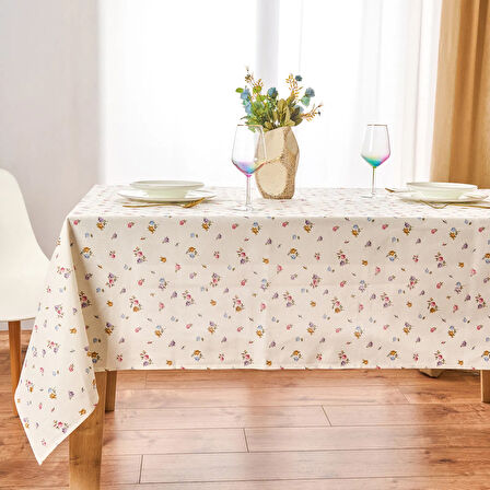 Fans Masa Örtüsü - Beyaz / Renkli - 150x220 cm