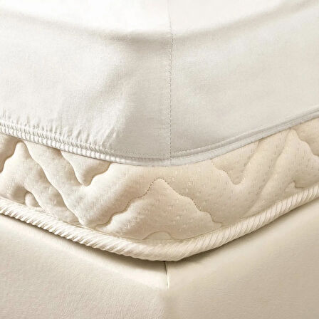 Soft Penye Çift Kişilik Lastikli Çarşaf - Beyaz - 160x200 cm