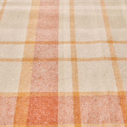 Ekose Runner - Ekru / Kiremit - 45x150 cm