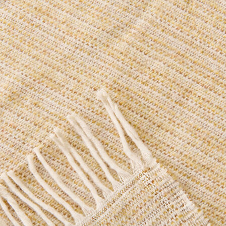 Soft Luma Pamuklu Çift Kişilik Battaniye - Bej / Krem - 200x220 cm