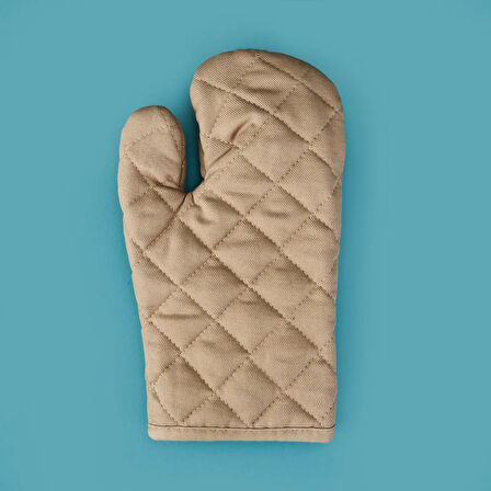 Gabardin Fırın Eldiveni - Bej - 17x30 cm