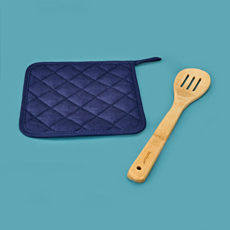 Gabardin Tutaç - Lacivert - 20x20 cm