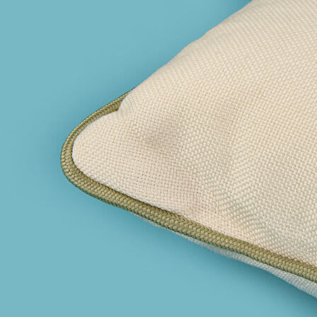 Soft Green Culture Nakışlı Kırlent - Ekru - 30x50 cm