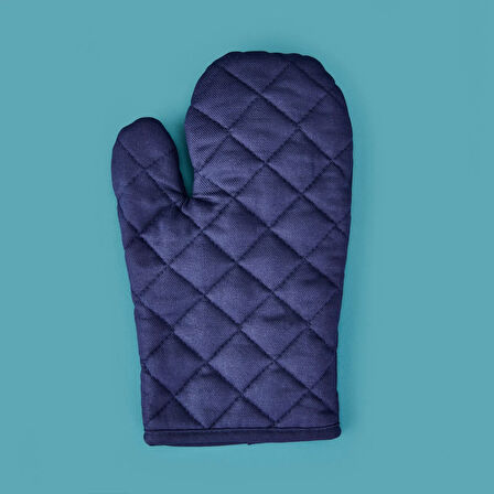 Gabardin Fırın Eldiveni - Lacivert - 17x30 cm