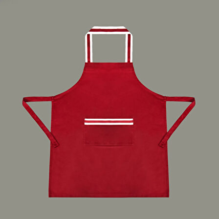 Gabardin Mutfak Önlüğü - Kırmızı - 65x80 cm
