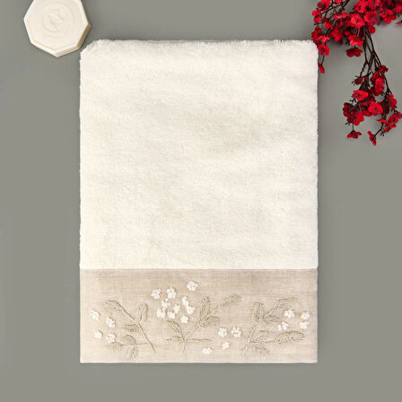 Elanor Banyo Havlusu - Ekru - 70x140 cm