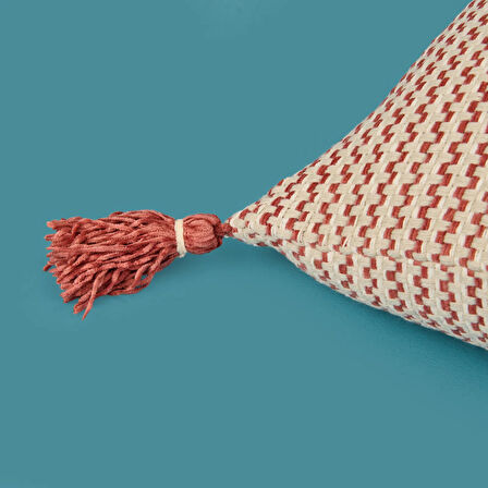 Soft Shiny Kırlent - Bej / Kiremit - 45x45 cm