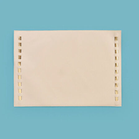 Kitchen Deri Amerikan Servis - Bej - 32x44 cm