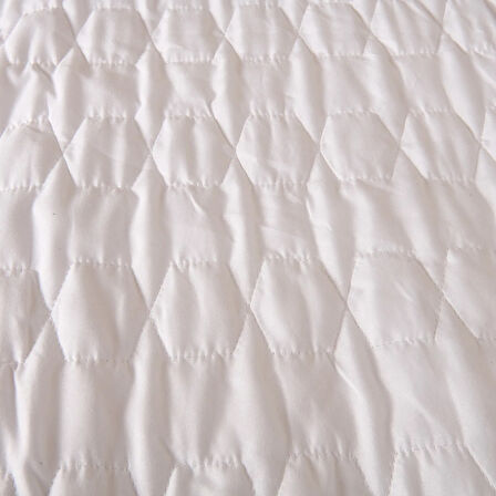 Soft Kapitoneli Sıvı Geçirmez Fitted Çift Kişilik Alez - Beyaz - 160x200 cm