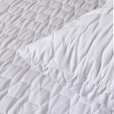 Soft Sıvı Geçirmez Kapitoneli Yastık Alezi - Beyaz - 50x70 cm