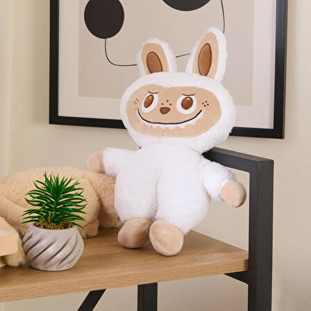 Soft Sevimli Canavar Figürlü Yastık - Ekru - 40x30 cm