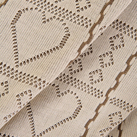 Soft Kalp Desenli Tirko Koltuk Şalı - Bej - 120x160 cm