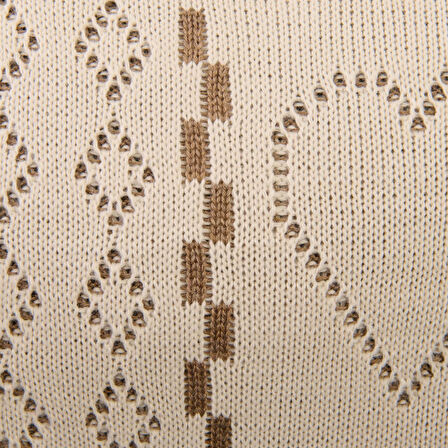 Soft Kalp Desenli Triko Kırlent Kılıfı - Bej - 35x50 cm