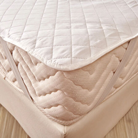 Soft Nando Basic Çift Kişilik Lastikli Alez - Beyaz - 160x200 cm