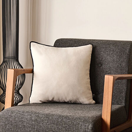 Soft Asas Kırlent - Beyaz - 45x45 cm