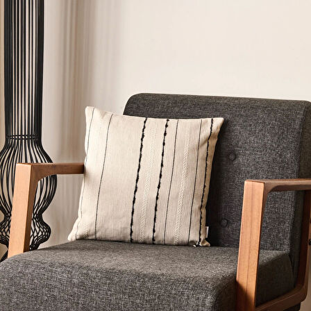 Soft Riley Kırlent - Ekru - 40x40 cm