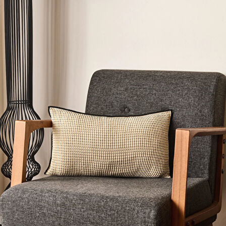 Soft Reims Kırlent - Bej - 30x50 cm